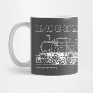 Drawing of narrow-gauge railway locomotive Mug